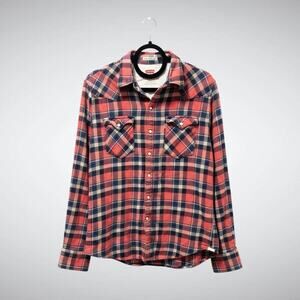 Vintage Style Levi’s Plaid Western Core Pearl Snap Button Down M